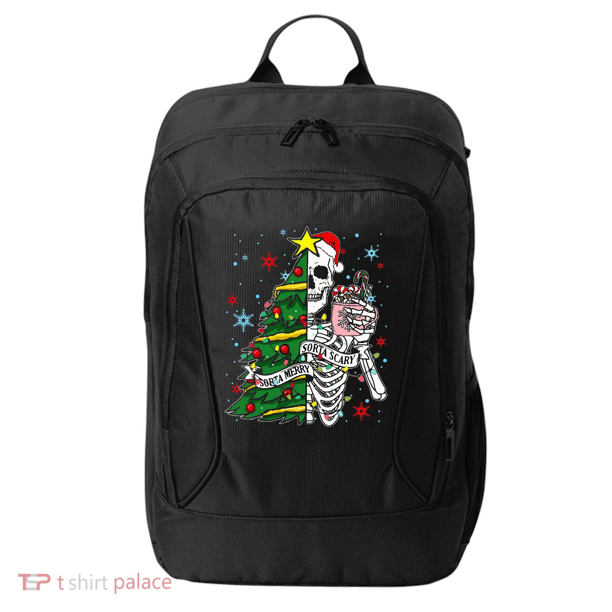 Sorta Merry Sorta Scary Skeleton Xmas Tree Christmas Funny  City Backpack