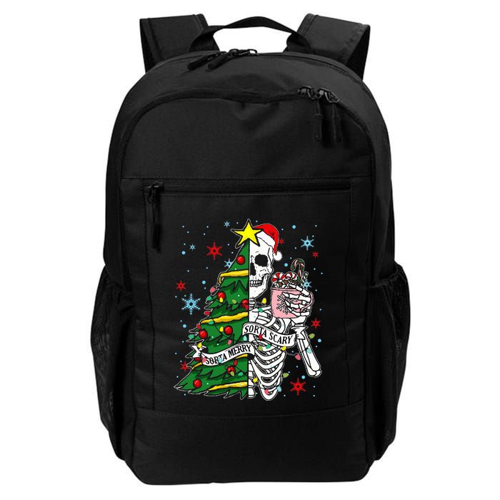Sorta Merry Sorta Scary Skeleton Xmas Tree Christmas Funny  Backpack