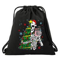 Sorta Merry Sorta Scary Skeleton Xmas Tree Christmas Funny  Drawstring Bag