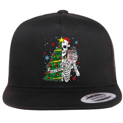 Sorta Merry Sorta Scary Skeleton Xmas Tree Christmas Funny  Flatbill Hat