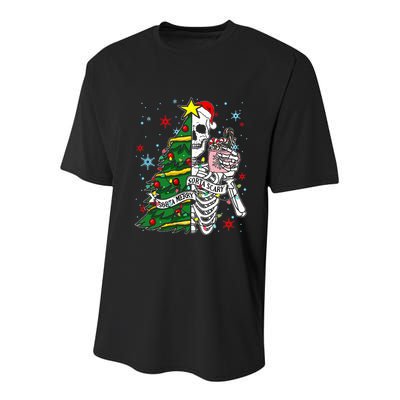 Sorta Merry Sorta Scary Skeleton Xmas Tree Christmas Funny  Youth Performance Sprint T-Shirt