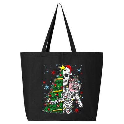 Sorta Merry Sorta Scary Skeleton Xmas Tree Christmas Funny  25L Jumbo Tote