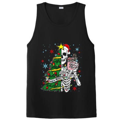 Sorta Merry Sorta Scary Skeleton Xmas Tree Christmas Funny  PosiCharge Competitor Tank