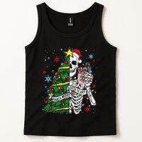 Sorta Merry Sorta Scary Skeleton Xmas Tree Christmas Funny  Tank Top