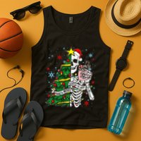 Sorta Merry Sorta Scary Skeleton Xmas Tree Christmas Funny  Tank Top