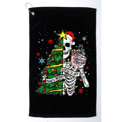 Sorta Merry Sorta Scary Skeleton Xmas Tree Christmas Funny  Golf Towel