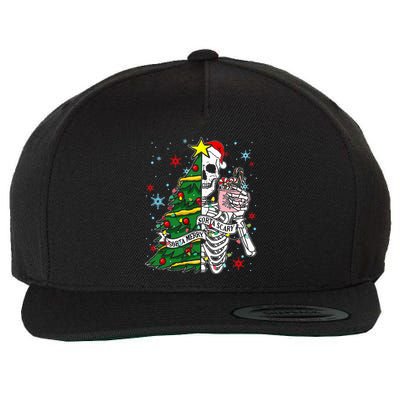 Sorta Merry Sorta Scary Skeleton Xmas Tree Christmas Funny  Wool Snapback Cap