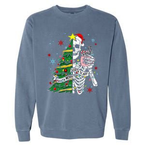 Sorta Merry Sorta Scary Skeleton Xmas Tree Christmas Funny  Garment-Dyed Sweatshirt