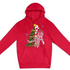 Sorta Merry Sorta Scary Skeleton Xmas Tree Christmas Funny  Premium Pullover Hoodie