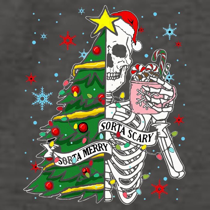 Sorta Merry Sorta Scary Skeleton Xmas Tree Christmas Funny  Vector Backpack