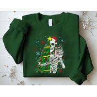 Sorta Merry Sorta Scary Skeleton Xmas Tree Christmas Funny  Sweatshirt
