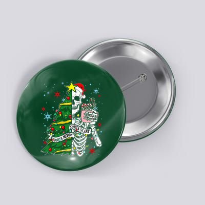 Sorta Merry Sorta Scary Skeleton Xmas Tree Christmas Funny  Button