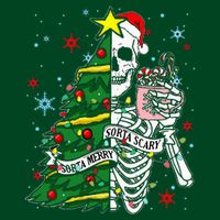 Sorta Merry Sorta Scary Skeleton Xmas Tree Christmas Funny  Button