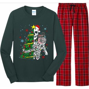 Sorta Merry Sorta Scary Skeleton Xmas Tree Christmas Funny  Long Sleeve Pajama Set