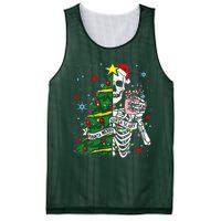 Sorta Merry Sorta Scary Skeleton Xmas Tree Christmas Funny  Mesh Reversible Basketball Jersey Tank