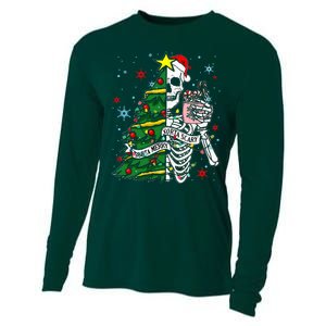 Sorta Merry Sorta Scary Skeleton Xmas Tree Christmas Funny  Cooling Performance Long Sleeve Crew