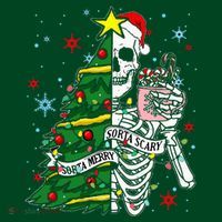 Sorta Merry Sorta Scary Skeleton Xmas Tree Christmas Funny  Poster