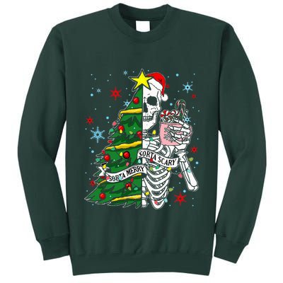 Sorta Merry Sorta Scary Skeleton Xmas Tree Christmas Funny  Tall Sweatshirt