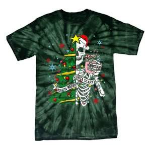 Sorta Merry Sorta Scary Skeleton Xmas Tree Christmas Funny  Tie-Dye T-Shirt