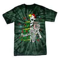 Sorta Merry Sorta Scary Skeleton Xmas Tree Christmas Funny  Tie-Dye T-Shirt