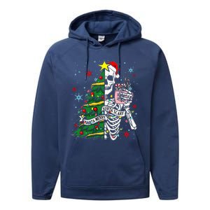 Sorta Merry Sorta Scary Skeleton Xmas Tree Christmas Funny  Performance Fleece Hoodie