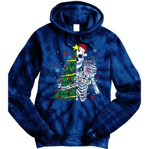 Sorta Merry Sorta Scary Skeleton Xmas Tree Christmas Funny  Tie Dye Hoodie