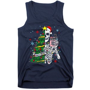 Sorta Merry Sorta Scary Skeleton Xmas Tree Christmas Funny  Tank Top