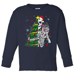 Sorta Merry Sorta Scary Skeleton Xmas Tree Christmas Funny  Toddler Long Sleeve Shirt