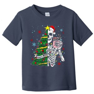 Sorta Merry Sorta Scary Skeleton Xmas Tree Christmas Funny  Toddler T-Shirt