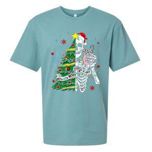 Sorta Merry Sorta Scary Skeleton Xmas Tree Christmas Funny  Sueded Cloud Jersey T-Shirt