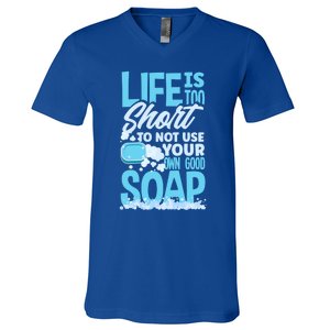 Soap Making Soap Maker Funny Quote Gift V-Neck T-Shirt