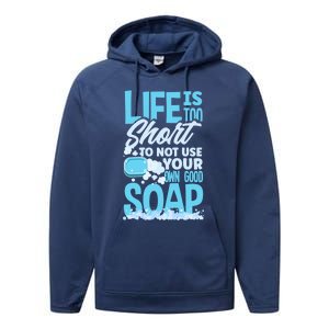 Soap Making Soap Maker Funny Quote Gift Performance Fleece Hoodie