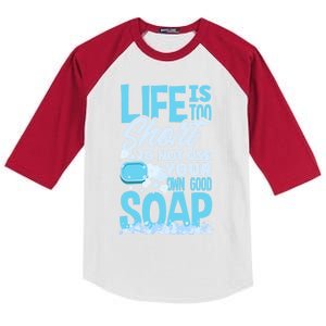 Soap Making Soap Maker Funny Quote Gift Kids Colorblock Raglan Jersey