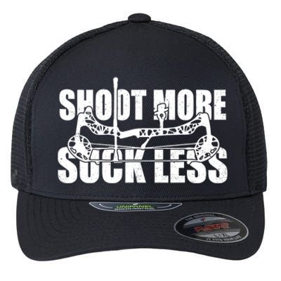 Shoot More Suck Less Funny Hunting Lovers Flexfit Unipanel Trucker Cap