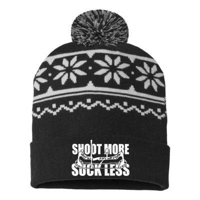 Shoot More Suck Less Funny Hunting Lovers USA-Made Snowflake Beanie