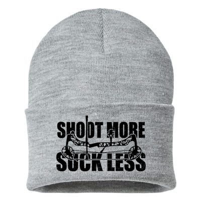 Shoot More Suck Less Funny Hunting Lovers Sustainable Knit Beanie