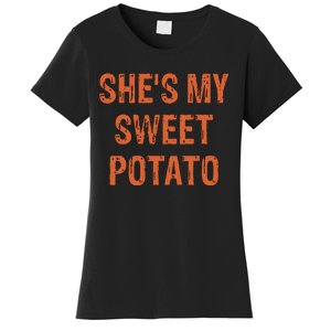 SheS My Sweet Potato I Yam Funny Set Couples Thanksgiving Women's T-Shirt