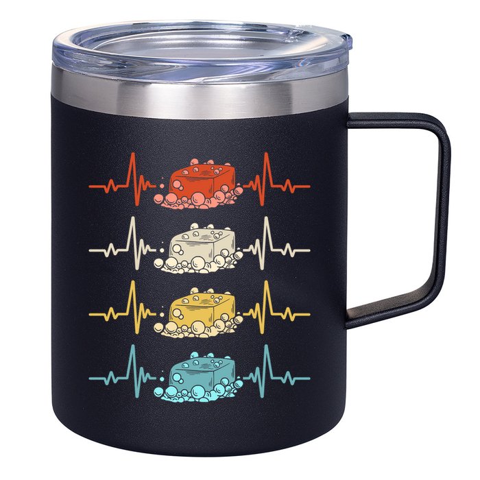 Soap Making Soap Maker Heartbeat Gift 12oz Stainless Steel Coffee Mug
