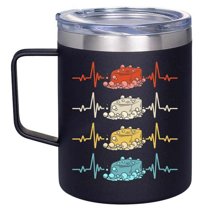 Soap Making Soap Maker Heartbeat Gift 12oz Stainless Steel Coffee Mug