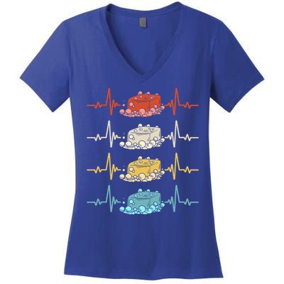 Soap Making Soap Maker Heartbeat Gift Women's V-Neck T-Shirt