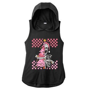 Sorta Merry Sorta Scary Spooky Christmas Goth Skull Xmas Ladies PosiCharge Tri-Blend Wicking Draft Hoodie Tank