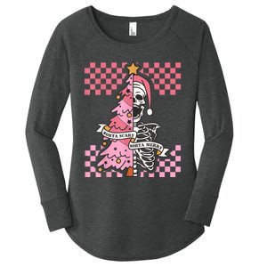 Sorta Merry Sorta Scary Spooky Christmas Goth Skull Xmas Women's Perfect Tri Tunic Long Sleeve Shirt