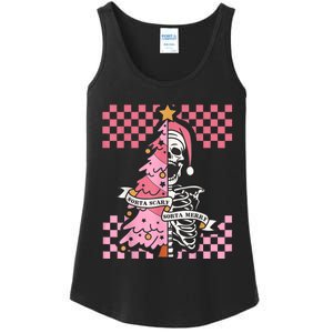 Sorta Merry Sorta Scary Spooky Christmas Goth Skull Xmas Ladies Essential Tank