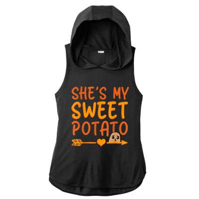 Shes My Sweet Potato I Yam Set Thanksgiving Couples Matching Ladies PosiCharge Tri-Blend Wicking Draft Hoodie Tank