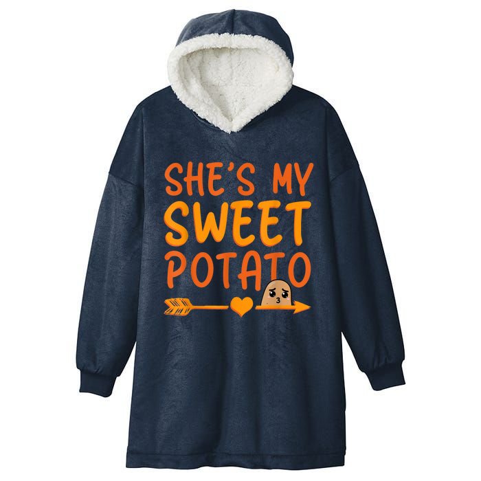 Shes My Sweet Potato I Yam Set Thanksgiving Couples Matching Hooded Wearable Blanket