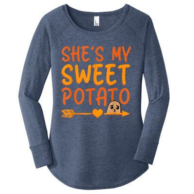 Shes My Sweet Potato I Yam Set Thanksgiving Couples Matching Women's Perfect Tri Tunic Long Sleeve Shirt