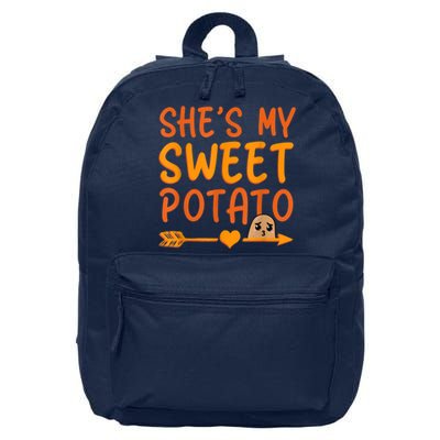 Shes My Sweet Potato I Yam Set Thanksgiving Couples Matching 16 in Basic Backpack