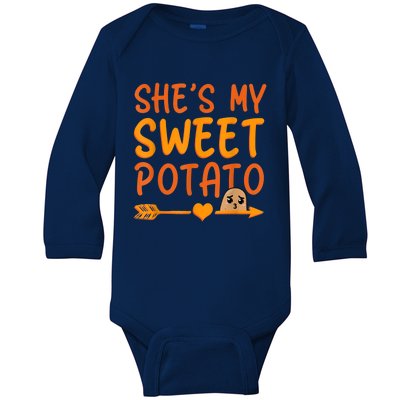 Shes My Sweet Potato I Yam Set Thanksgiving Couples Matching Baby Long Sleeve Bodysuit