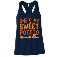 Shes My Sweet Potato I Yam Set Thanksgiving Couples Matching Women's Racerback Tank