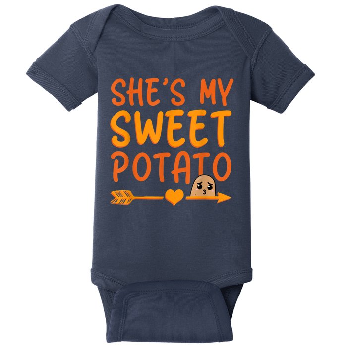 Shes My Sweet Potato I Yam Set Thanksgiving Couples Matching Baby Bodysuit